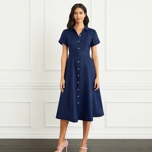 EUC Hill House Navy Linen Lily Dress